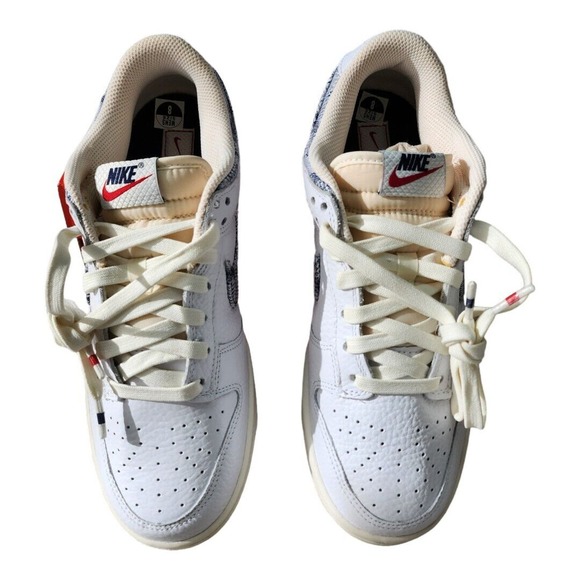 NEW Deadstock Nike Dunk Low Washed Denim Mens Size 8 Women's 9.5 FN6881-100 DS - Picture 5 of 12